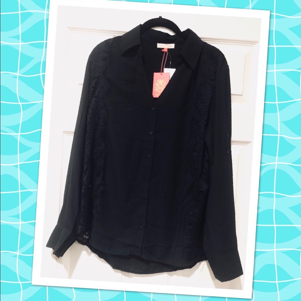 English laundry black top brand new- w/ lace